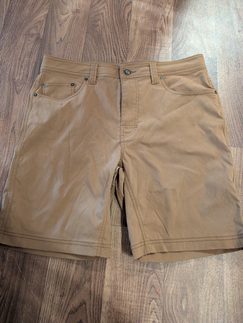 prAna Born From The Experience Shorts Men's 34x9 Brown Outdoor Hiking Shorts